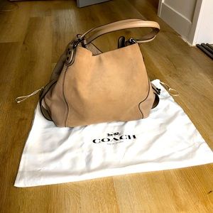 Coach Suede and Leather Eddie Shoulder Bag